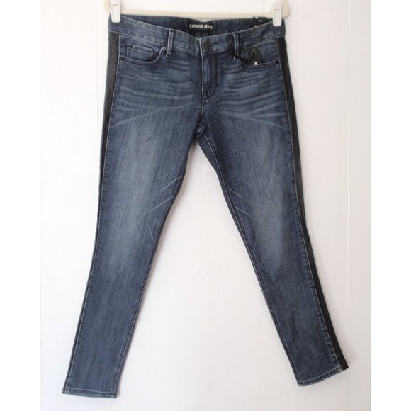 Express Denim - EXPRESS STELLA BLUE LEATHER TUXEDO JEANS 12R